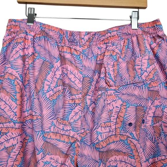 Vineyard Vines Printed Chappy Island Palms Swim Trunks Pink Orange Mens Size XL - Picture 7 of 15